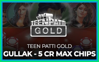 Teen Patti Gold - Gullak - 5Cr Max Chips (INT)