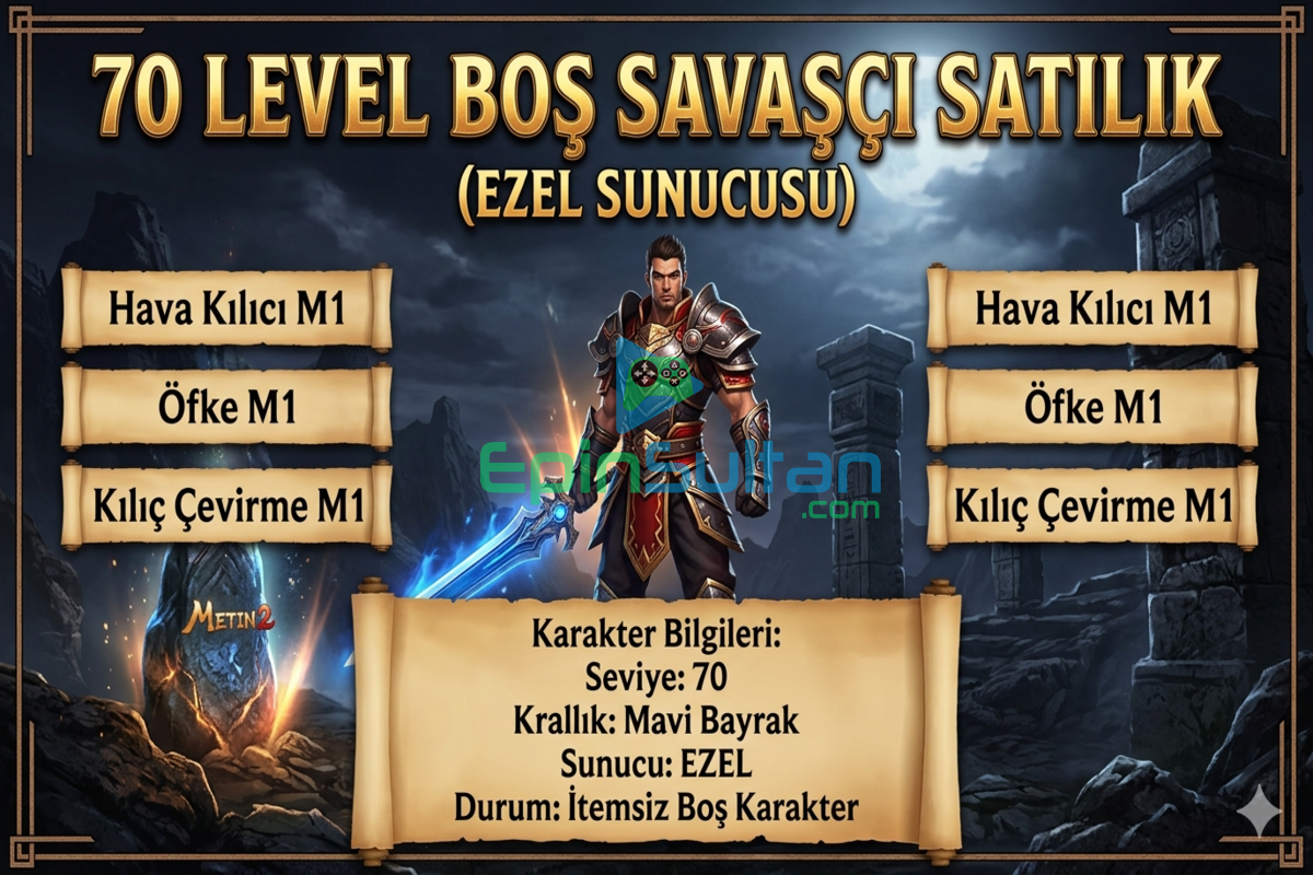 70 Level Boş Savaşçı Mavi Bayrak Ezel Sunucusu Hava Öfke Çevirme M1 70 Level Boş Savaşçı Mavi Bayrak Ezel Sunucusu Hava Öfke Çevirme M1