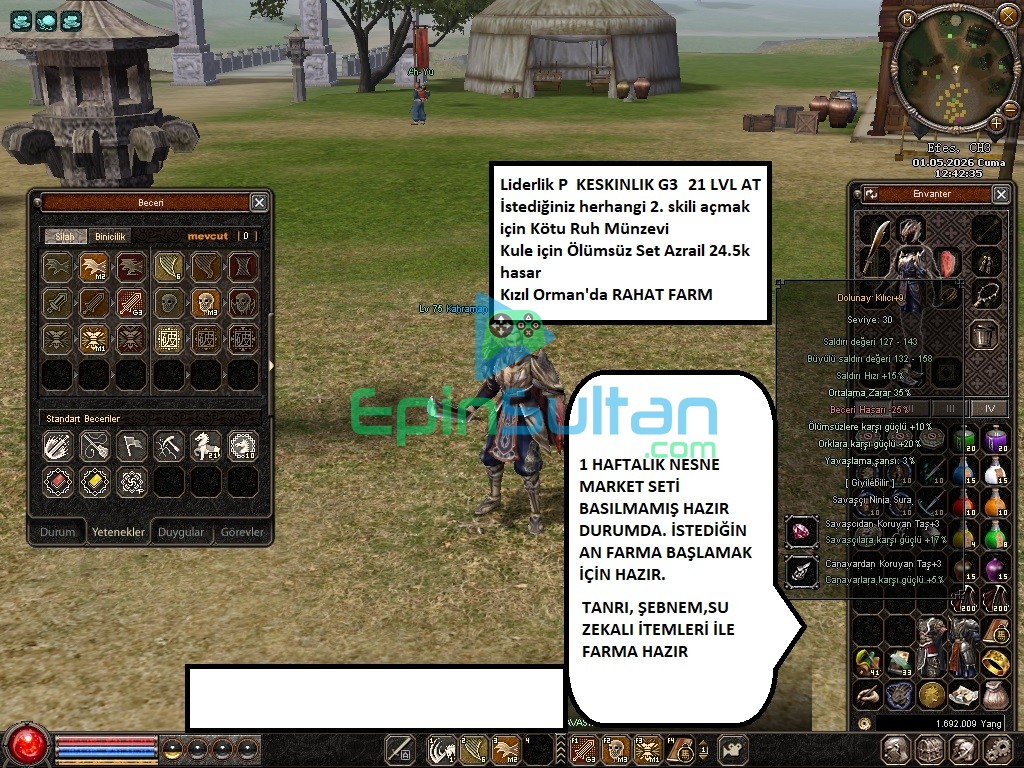 75 lvl HAZIR FARMLIK SURA 75 lvl HAZIR FARMLIK SURA