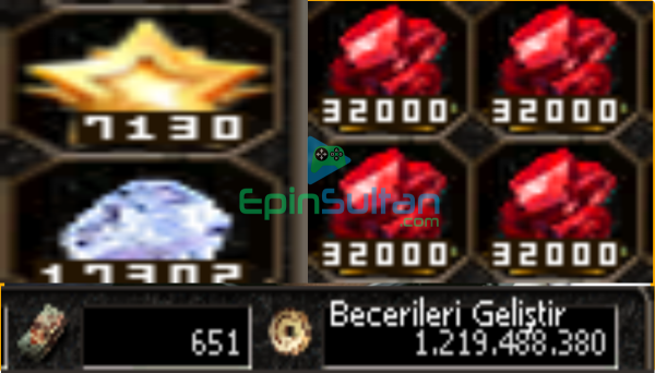 200K METIN GAYA--17K RÜTBE TAŞI--7K ÜNVAN BİLETİ--650WON
