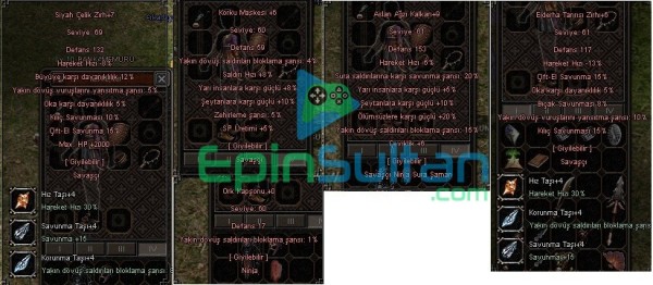 55 level kritikçi şaman liderli P +7 siyah çelik korku 9 aslan ağzı satılır