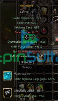 55 Ort - Kritik 10 - Güç 8 - Ölümsüz 20 + 15 PvM Elit Kin Satılır