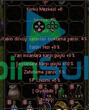 +6 KORKU MASKESİ SATILIR