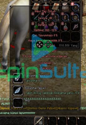 +6 MAVİ TAŞ ZIRHI 50 STR 1K HP 8 ATEŞ KAÇIRILMAYACAK BİR ZIRHIM