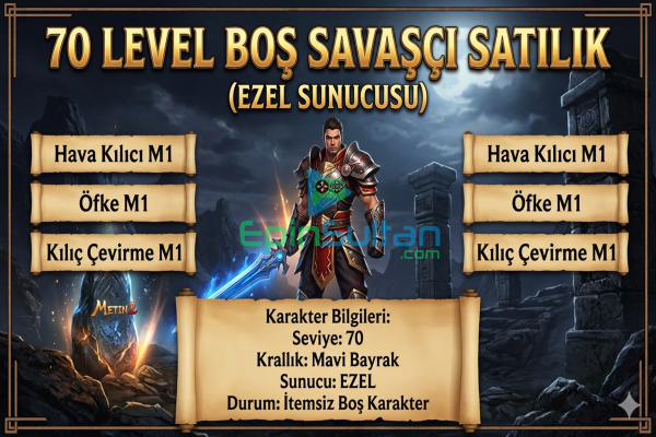 70 Level Boş Savaşçı Mavi Bayrak Ezel Sunucusu Hava Öfke Çevirme M1