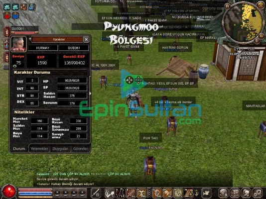 75 LEVEL BSİLAH SURA KESKİNLİK G DÖNÜŞÜM P AT GÖREVİ BİTİK